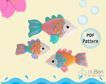 PDF Pattern/ Felt Pattern/Colorful Fish/ Felt Fish/ DIY Felt Fish/ Little Fish Pattern/ PDF Fish pattern/ Felt Little Fish/Fish/Colored Fish