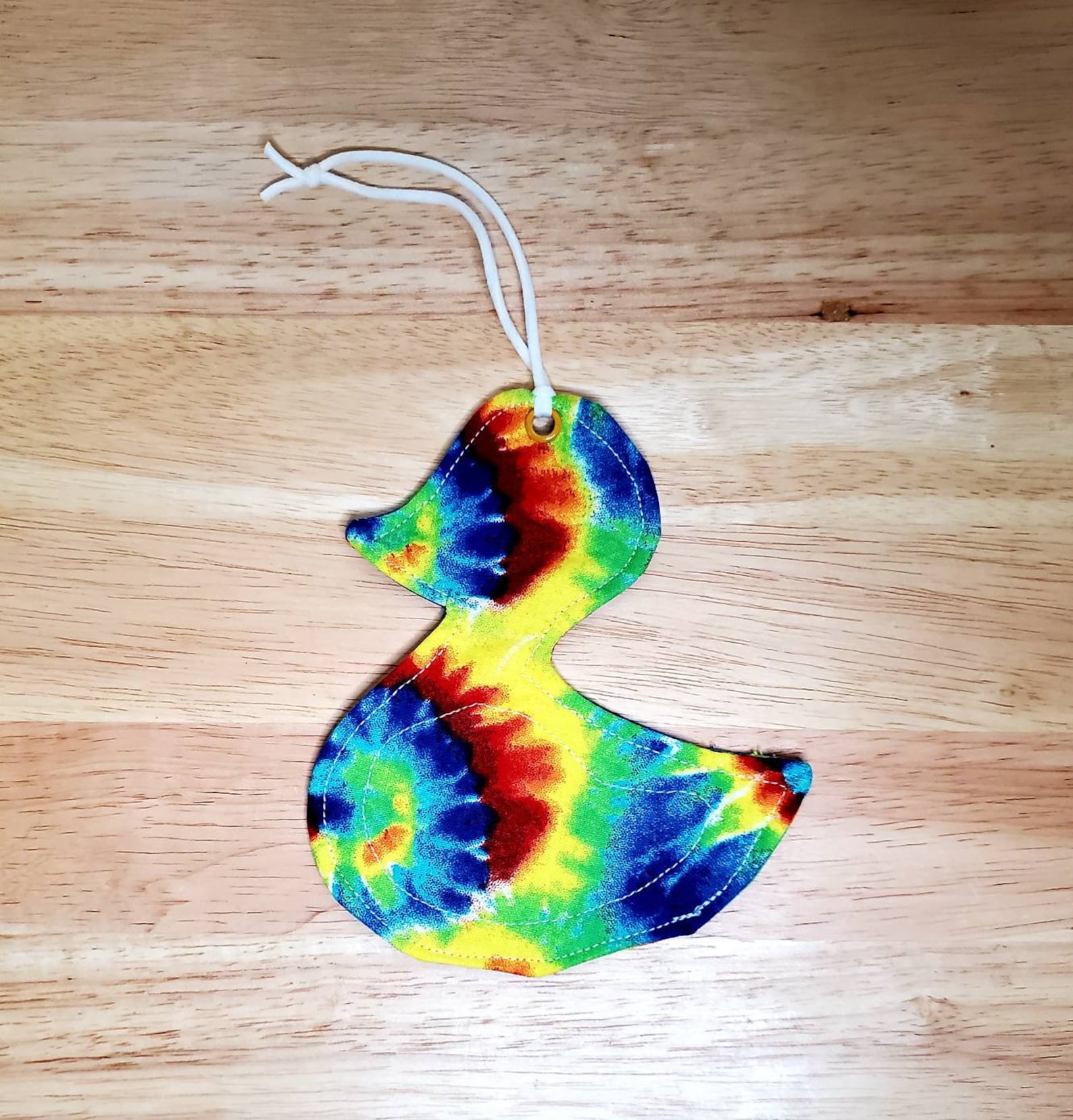 Tie Dye Multi Colored Fabric Rubber Duck Ducky Rear View | Etsy