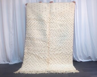 Handwoven Dots Beni Ourain Rug: Authentic Moroccan Berber Carpet