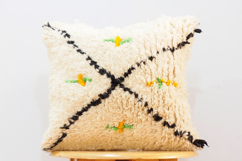 Vintage beni ourain cushionsbeni ourian pillowunstuffed pillow