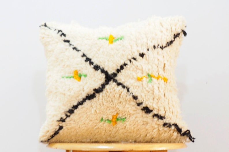Vintage beni ourain cushionsbeni ourian pillowunstuffed pillow