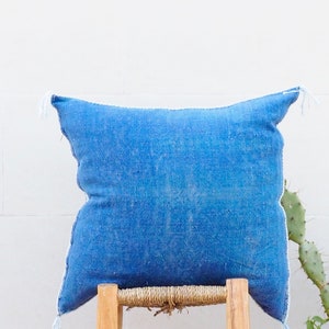 Blue Moroccan silk cactus pillowcover,Moroccan sabra cushion unstuffed image 3