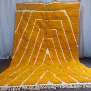Moroccan rug Style, carpet from Morocco , Yellow Handmade Moroccan Rug, Moroccan Berber Carpet - Morocco rug - Hand woven rug