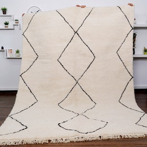 Custom Beni Ourain Rug: Handwoven Moroccan Wool Berber Carpet