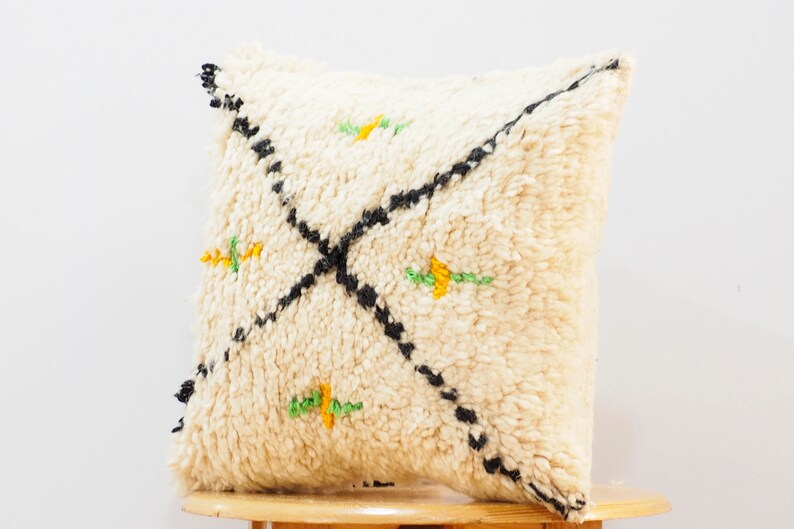 Vintage beni ourain cushionsbeni ourian pillowunstuffed pillow