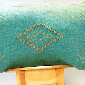 cozy green Lumbar Sabra silk large Moroccan sabra CACTUS Silk pillow ** Ethnic pillow Boho CUSHION Moroccan Style pillow unstuffed