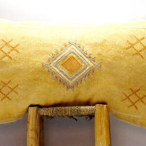 Lumbar Sabra Silk Pillow: Large Moroccan Cactus Silk Cushion (Unstuffed)