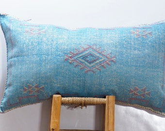 30%0FF SILK Lumbar Sabra silk large Moroccan sabra CACTUS Silk pillow ** Ethnic pillow Boho CUSHION Moroccan Style pillow unstuffed