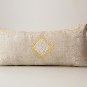 Handmade Moroccan Cactus Silk Lumbar Pillow Cover - 42&quot;x19&quot;