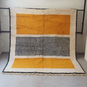 Custom Yellow Moroccans rug for Boho Style - Moroccan yellow rug Handmade Moroccan Rug, Moroccan Berber Carpet - Morocco rug - Bauhaus Style