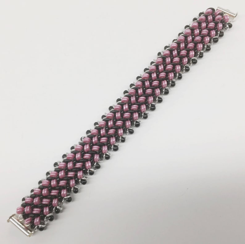 Reversible QuadraLentil Herringbone Bracelet