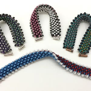 Reversible QuadraLentil Herringbone Bracelet