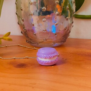 Purple Macaron Necklace Polymer Clay Necklace Cookie Necklace Clay Necklace Cute Necklace Handmade Jewelry Necklace Cute Food Necklace Gift