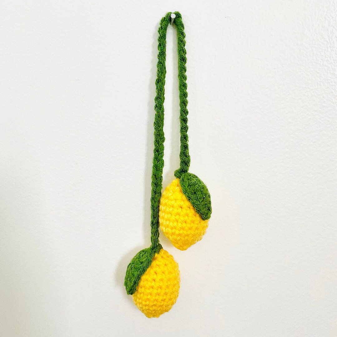 Lemon Car Mirror Hanging/crochet Car Mirror Decor/crochet Etsy