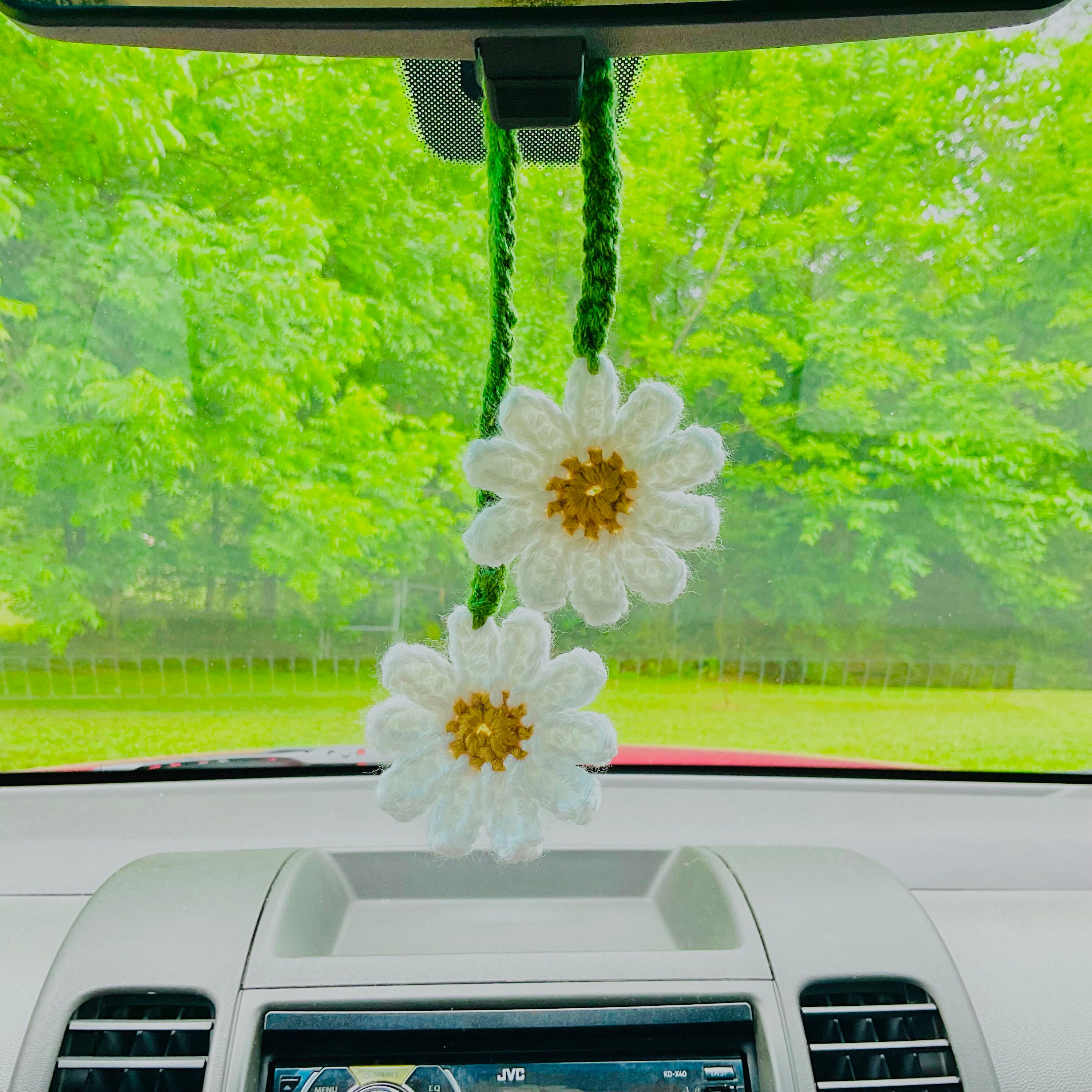 Daisy Car Mirror Hanging/crochet Car Mirror Decor/crochet Etsy