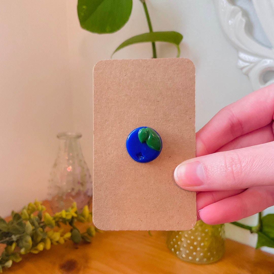 Blueberry Pin/ Clay Fruit Pin / Fruit Pin/ Polymer Clay Pin/ Cute Pin ...