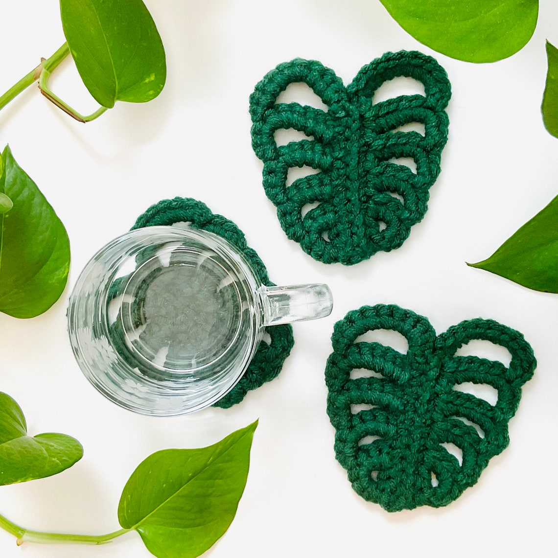 Monstera Leaf Coaster/ Monstera Coaster/ Leaf Coaster/ Crochet Etsy