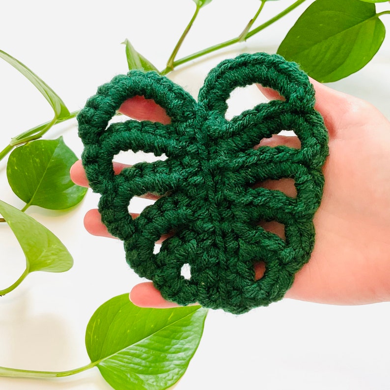 Monstera Leaf Coaster/ Monstera Coaster/ Leaf Coaster/ Crochet Etsy