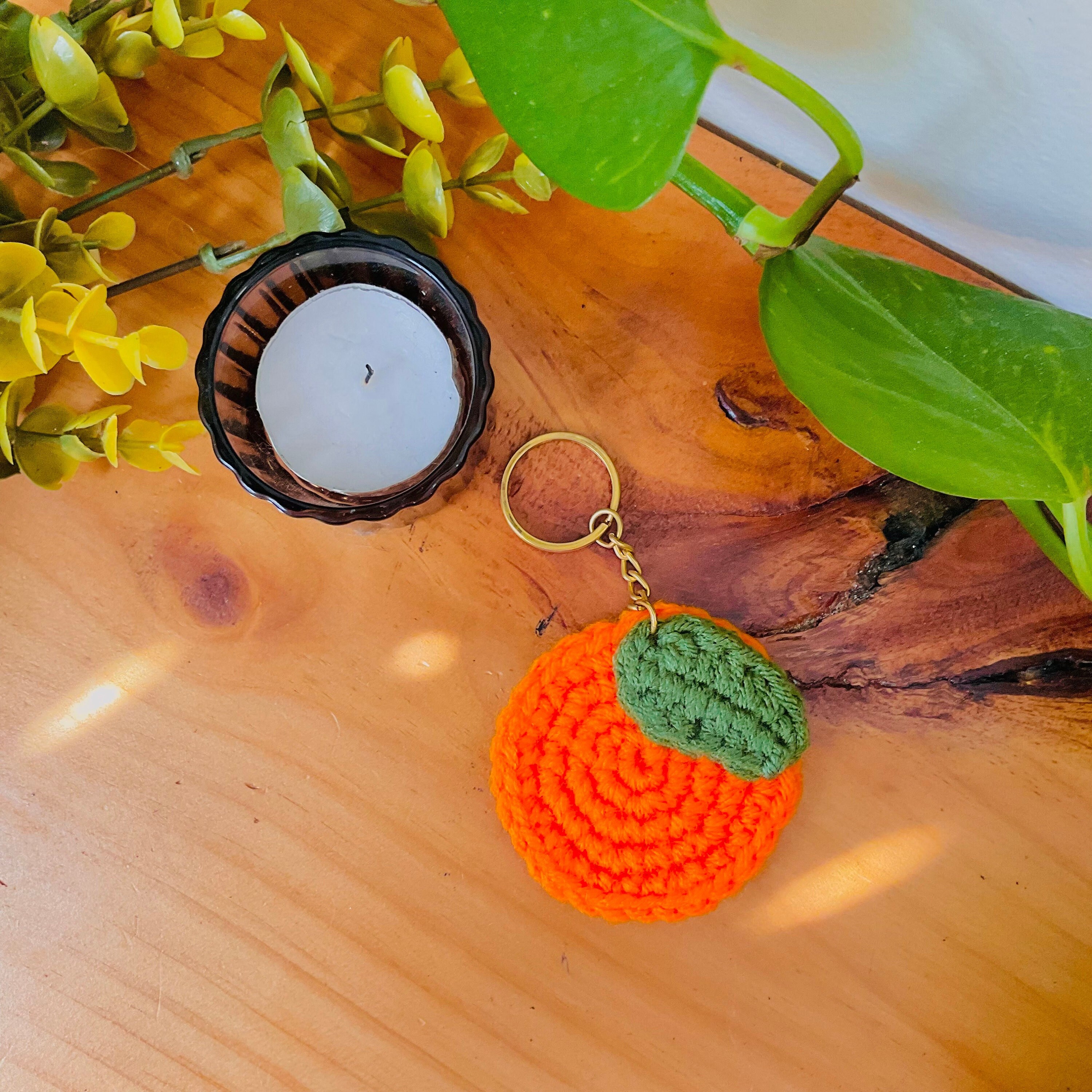 Crochet Orange Keychain Handmade Fruit Keyring - Etsy