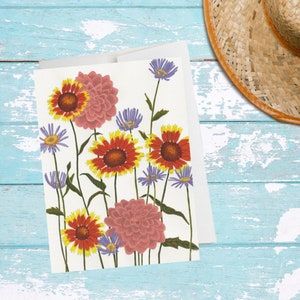 Cartão de flores silvestres, cartão floral, cartão country, posse de plantas, poder das flores, cartão da natureza, ecológico, reciclado, amante de plantas, flores, nativo