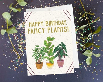 Plant birthday card, plant greeting card, birthday plant, houseplants, birthday suit, houseplant card, plant lover, eco-friendly, recycled