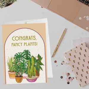 Carte de voeux plante, carte d'anniversaire plante, plante d'anniversaire, plantes d'intérieur, costume d'anniversaire, carte plante d'intérieur, amoureux des plantes, respectueux de l'environnement, recyclé