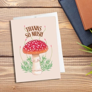 Pilz Danksagungskarte, Naturkarte, Pilzkarte, Pilzgemisch, Mykologie, Rucksackreisen, Forstwirtschaft, Pilze, umweltfreundlich, recycelt, vegan, Kunst