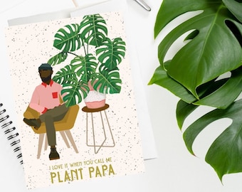 Plant lover card, plant papa, plant dad, houseplants, plant collector, houseplant card, plant lover, eco-friendly, recycled, vegan, blank