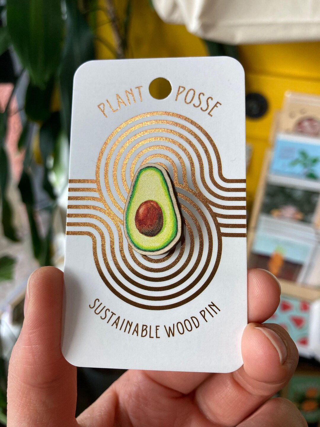 Avocado Pin, Fruit Pin, Wooden Pin, Fruit Art, Avocados, Gifts Under 15 ...