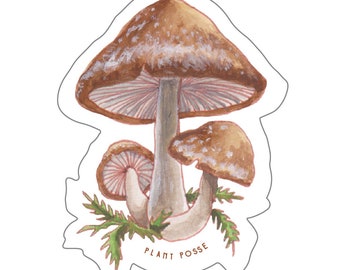 Shiitake Sticker, mushroom stickers, mushroom art, fungi, mushroom hunter, gifts under 5, stickers, laptop, waterbottle, vegan,forest,nature