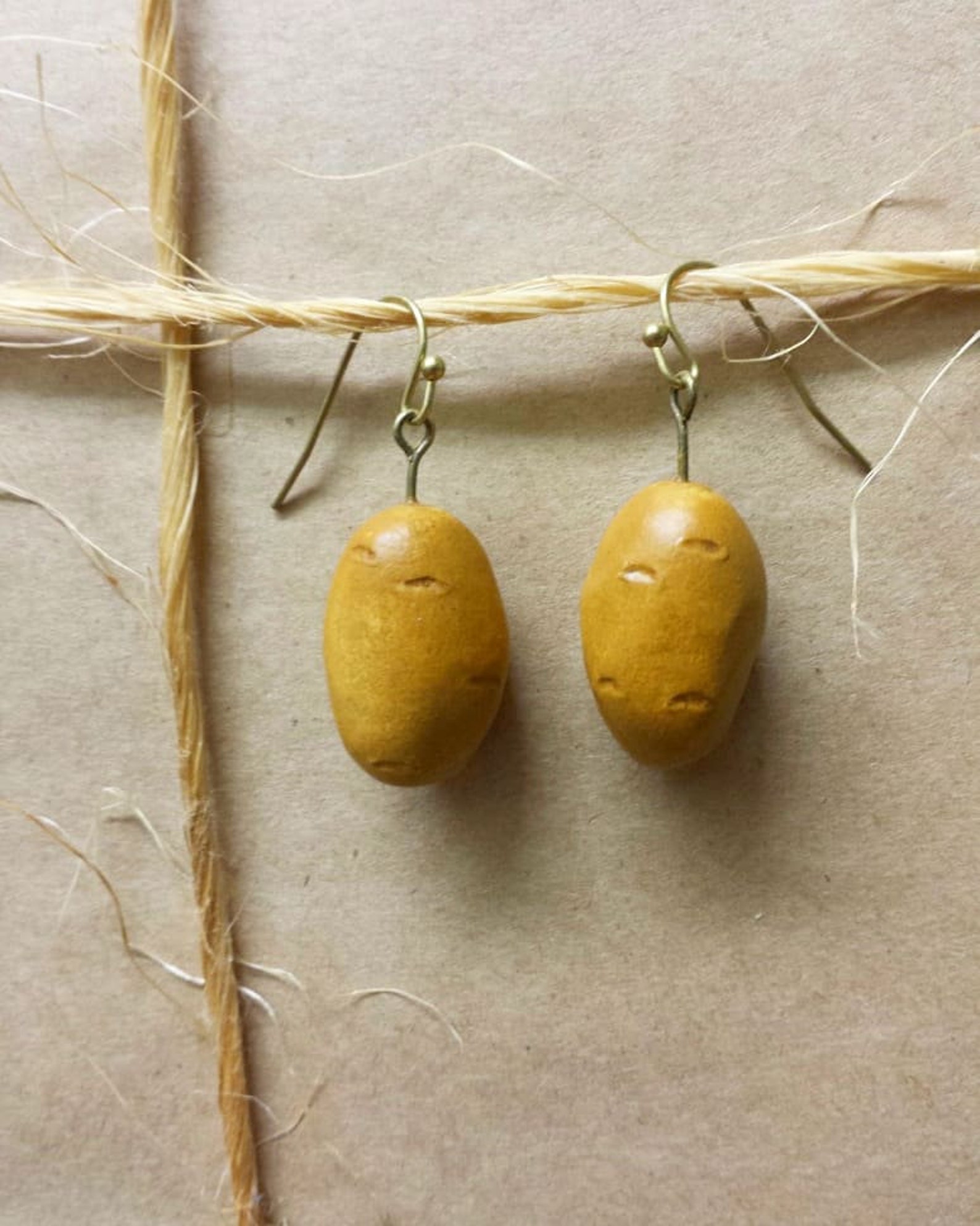 Russet Potato dangle earrings vegan jewelry potatoes potato Etsy