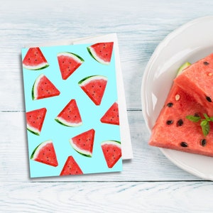 Watermelon Greeting card, greeting card, fruit card, produce, gardening card, nature card, recycled, vegan, vegetarian, plant-based, fruit