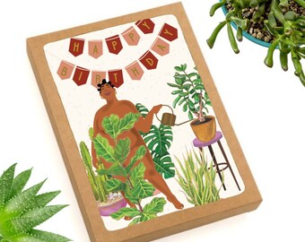Greeting Card Pack, greeting card set, bulk greeting cards, produce, houseplants, various occasions, blank inside, custom cards, plant lover