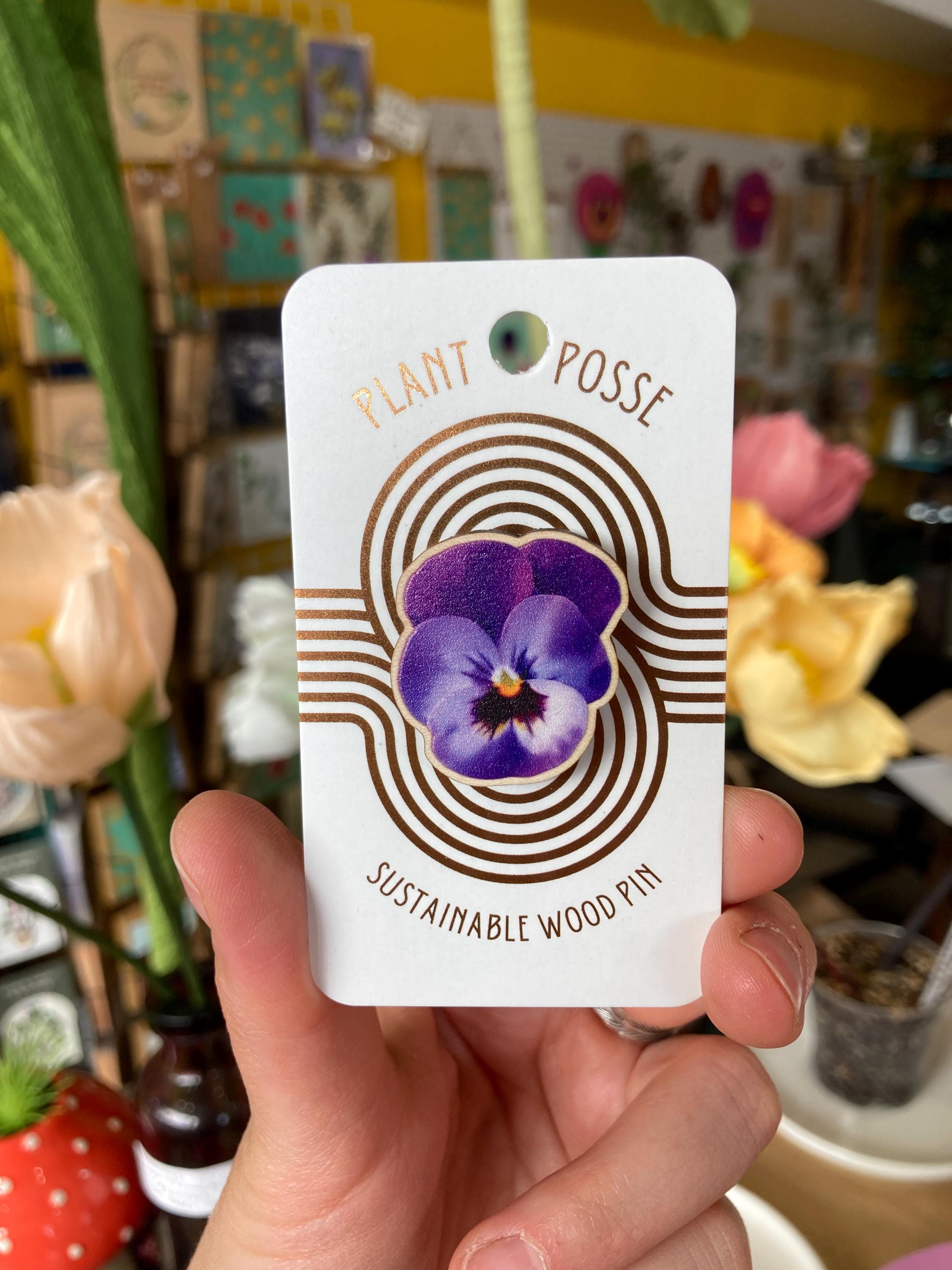 Pansy Pin, flower pin, Pansies, flower gifts, botany, gifts under…