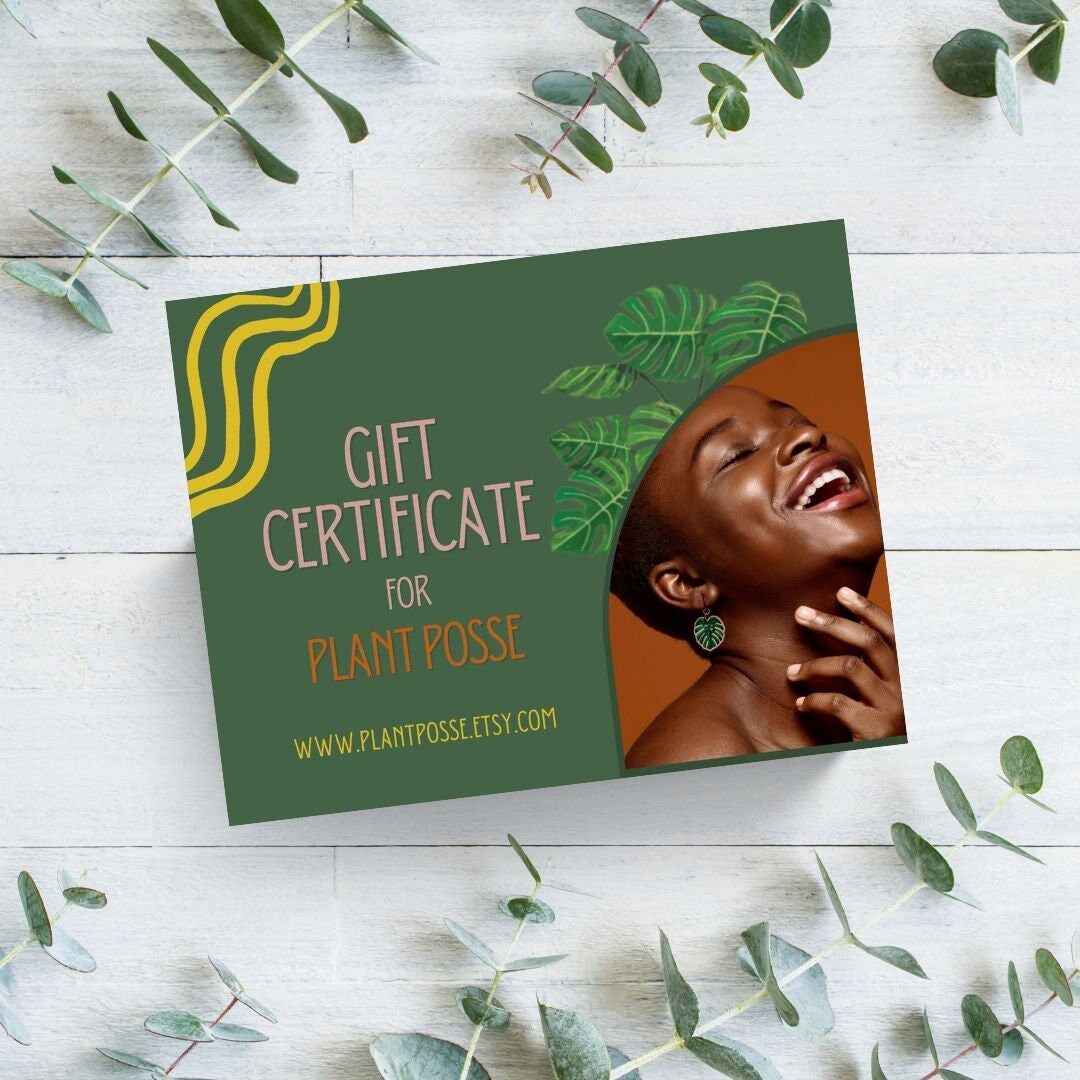 Gift Card for Plant Posse Gift Certificate Jewelry Vegan Etsy