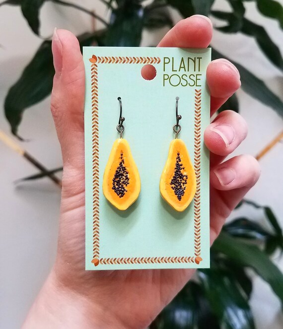 Papaya Earrings vegan jewelry Mothers day gift vegan gift Etsy
