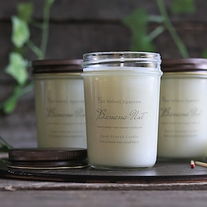 Banana Nut Candle – Bakery Scented Soy Candle with Walnut, Vanilla & Nutmeg – Hand-Poured Fall Candle – Cozy Home Gift