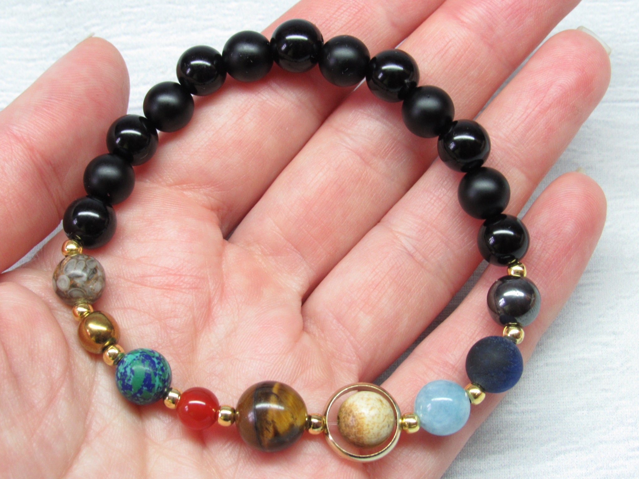 Solar system jewelry Astronomy bracelet Universe jewelry Etsy