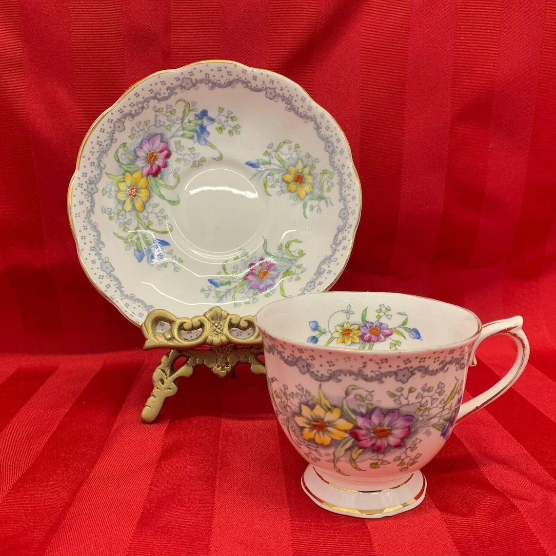 Royal Albert Fine Bone china England Teacup and Saucer Gem Etsy
