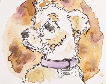 Watercolor Personalized Pet Portraits 9x12"