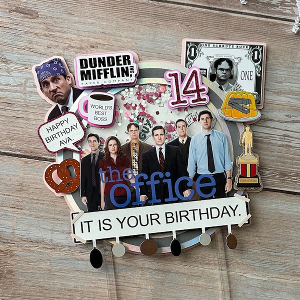 The Office Cake Topper, The Office Birthday Party Supplies, TV Cake Topper