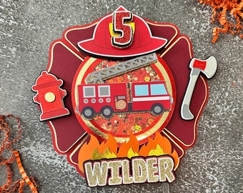 Fire Truck Cake Topper, Firefighter Birthday, Fire Truck Birthday Decor