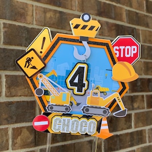 Construction Theme Cake Topper, Excavator Birthday Theme, Construction Birthday Party