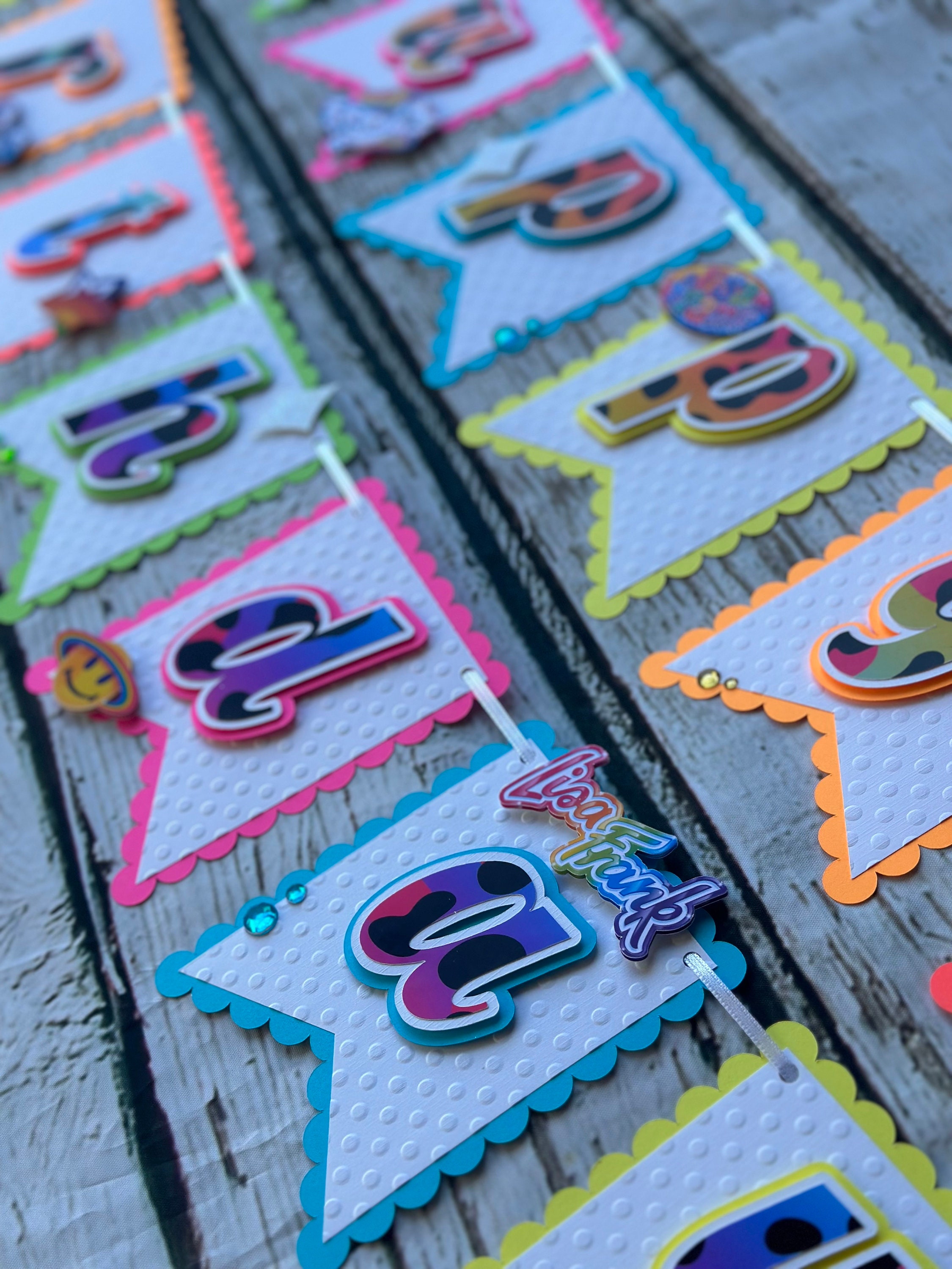 Lisa Frank Birthday Banner, Lisa Frank Party Supplies, Rainbow Birthday Banner, Rainbow Cheetah Birthday