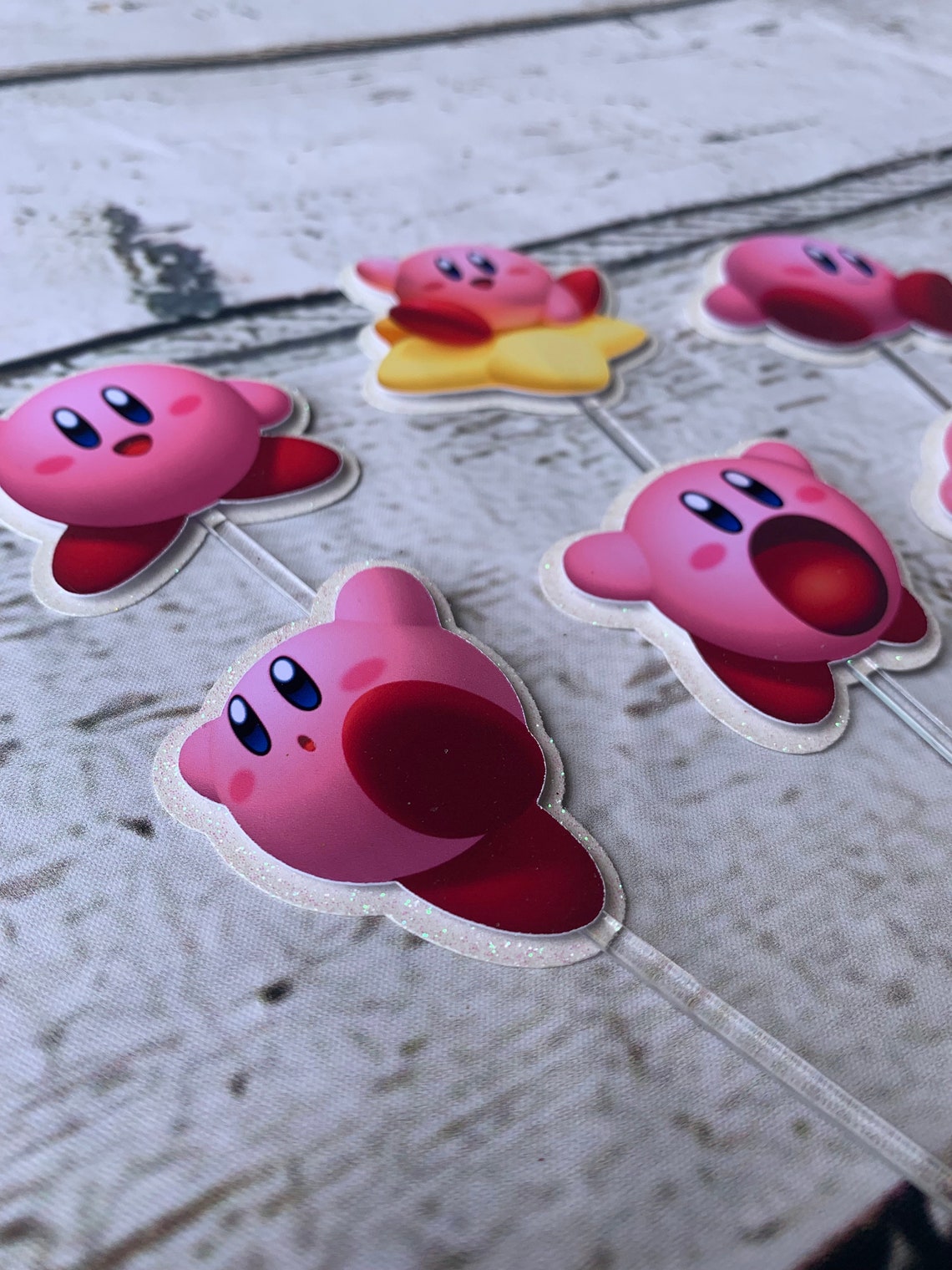 Kirby Inspired Cupcake Toppers Kirby Birthday Party Picks Etsy Australia