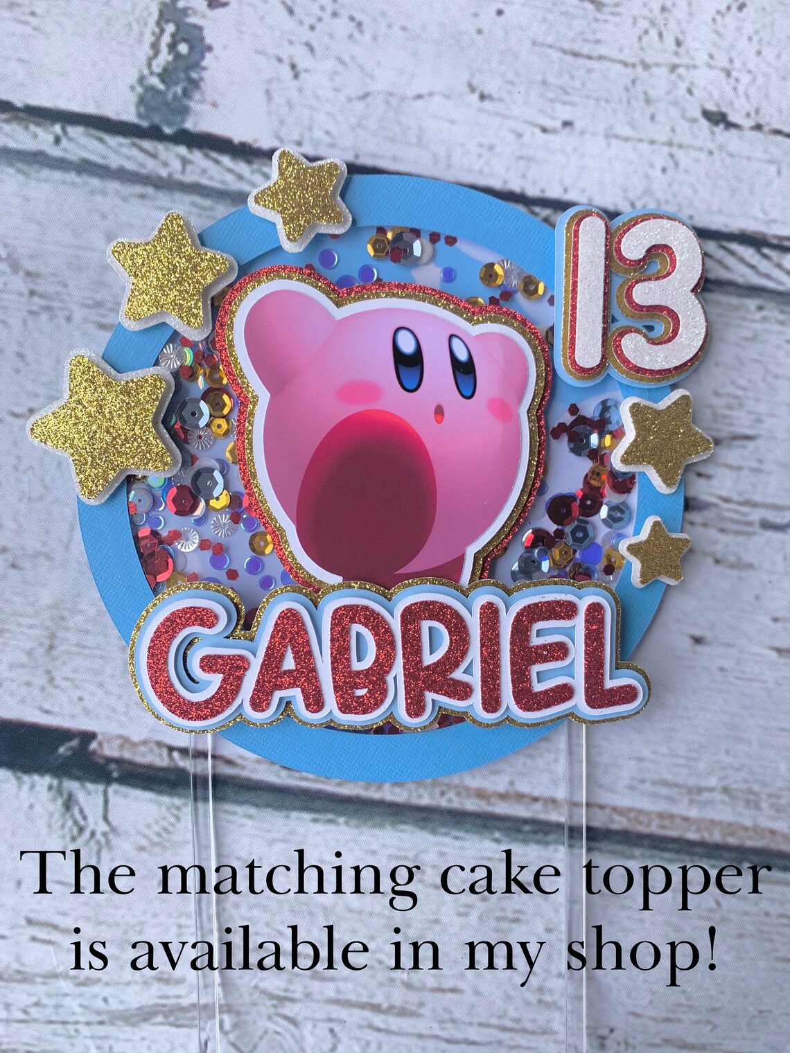 Kirby Inspired Cupcake Toppers Kirby Birthday Party Picks Etsy