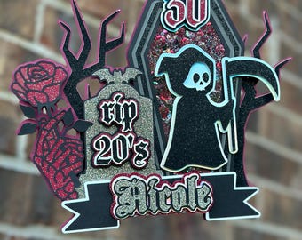 RIP 20’s, Death to my 20’s Cake Topper, 30 Year Old Cake Topper, Halloween Cake Topper