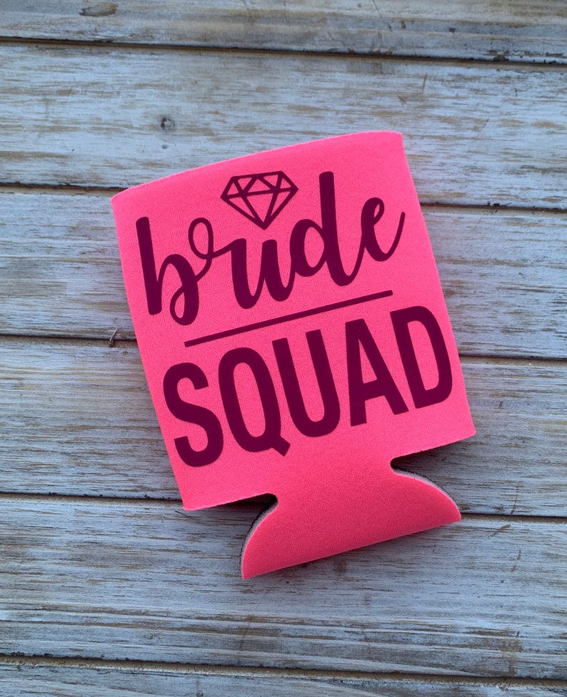 Bride Squad Bachelorette Party Favors Bridal Party Koozies Bachelorette Koozies