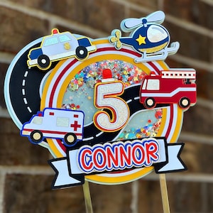 Emergency Vehicle Cake Topper, Transportation Vehicle Birthday Party, Transportation Birthday Supplies