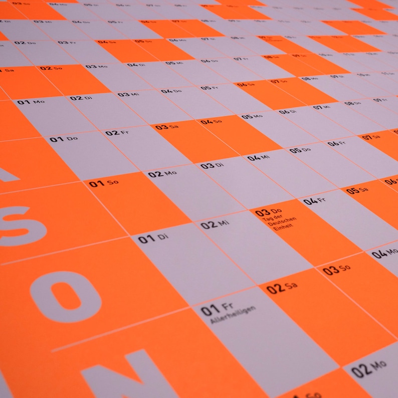 Wall calendar 2024 NEONORANGE grid image 4